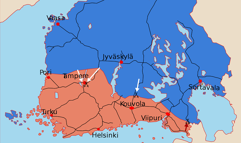 Борьба красных и белых в Финляндии.