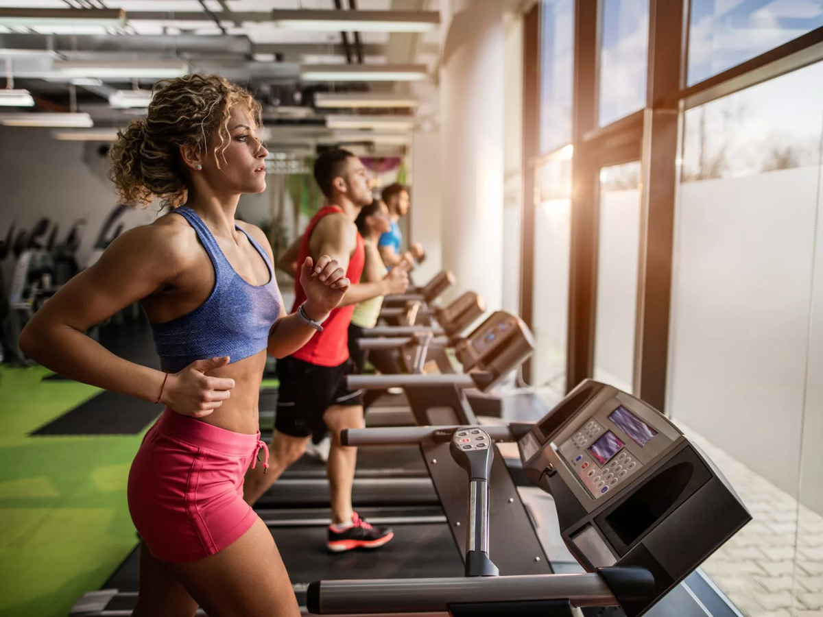 Lifestyle gym. Тренировка в тренажерном зале. Спортзал. Люди в спортзале. Фитнес в зале.