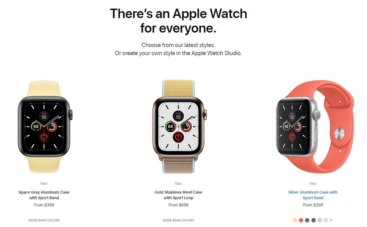 Скриншоты сделаны с американского сайта Apple.com