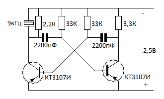 Схема мультивибратора на pnp транзисторах