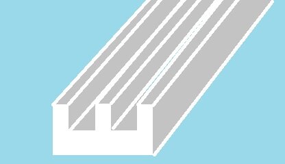 2-х дорожечный пластиковый полозок экрана под ванной