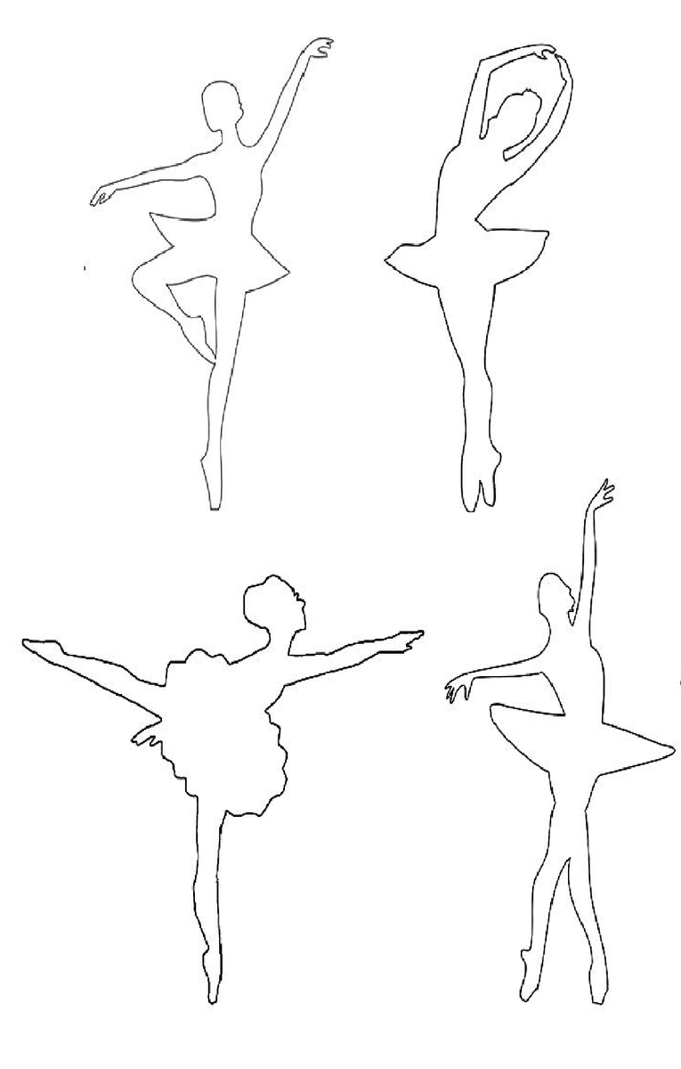 Новогодняя гирлянда из бумаги с балеринами (шаблоны)