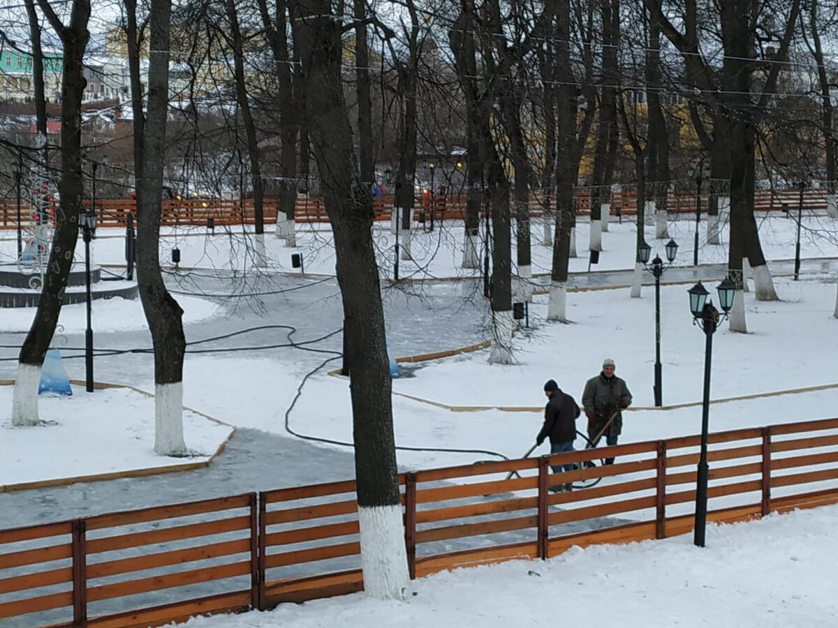 парк пушкина в челябинске зимой