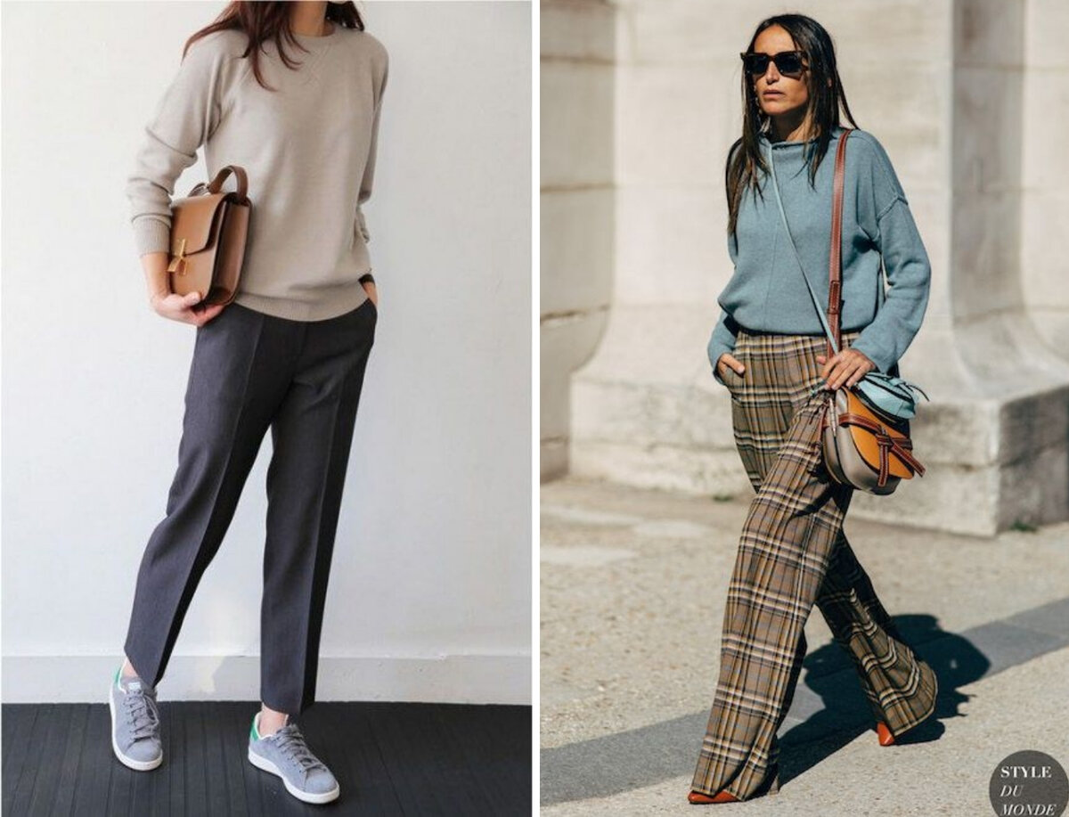 Базовый свитшот с офисными брюками 