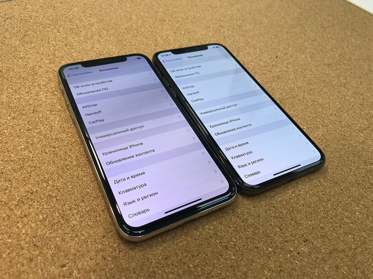 Яркий пример различия качества экранов копий (слева) и ориганала (справа).