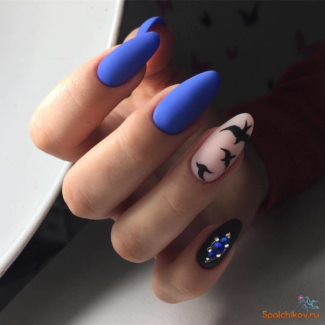 Дизайн ногтей синий (66 фото)