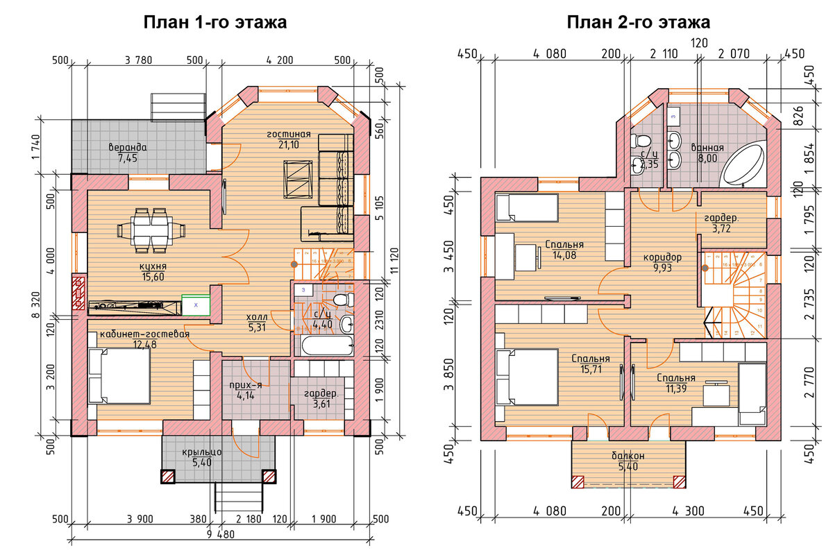 Классический дом из кирпича с 