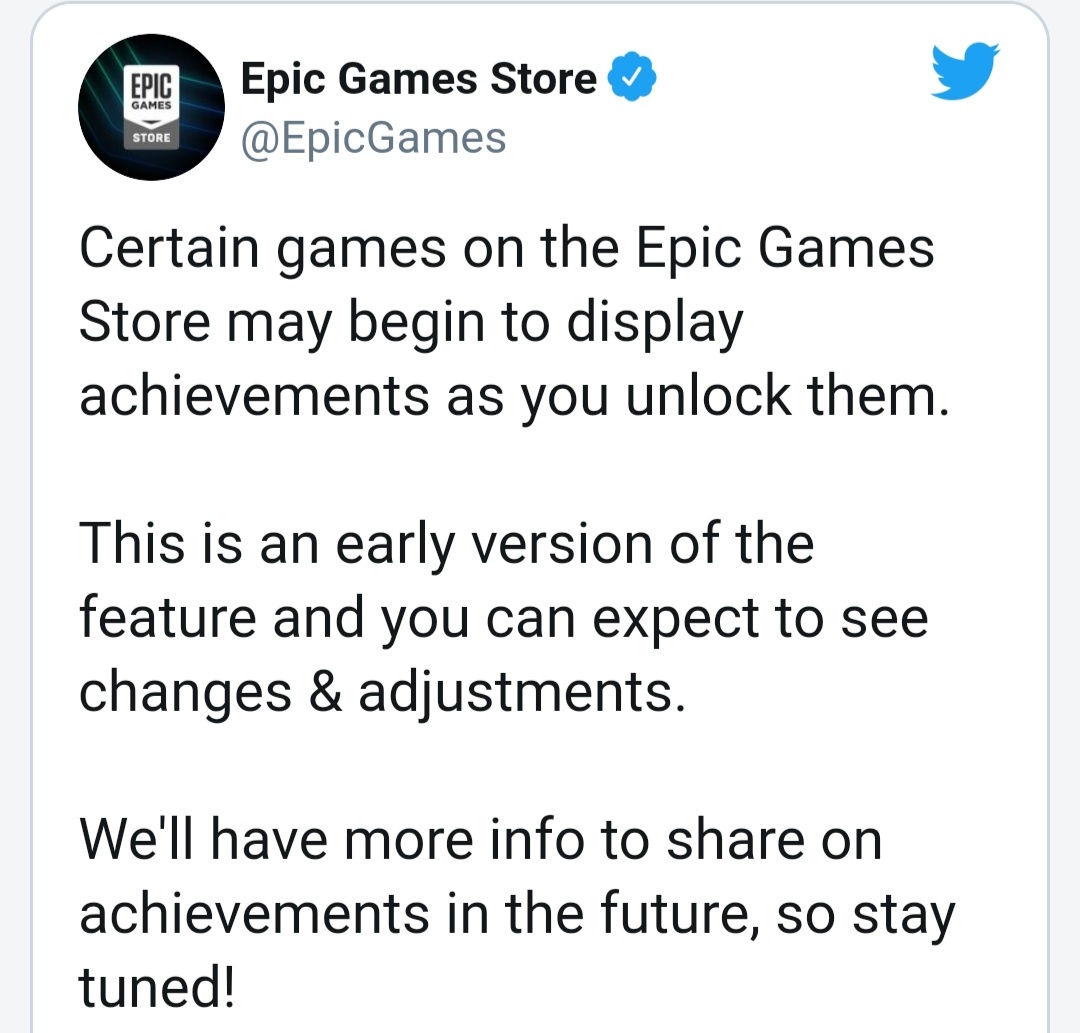 Студия Epic Games объявила, что в EGS появилась "первая версия" системы достижений, но доступна она пока только в нескольких играх. Судя по видео, во время получения трофея игроку будет приходить оповещение в боковой панели.

В ней же будет виден весь список ачивок.