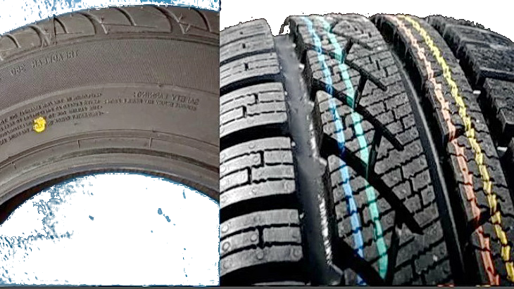 Метки на протекторе шины