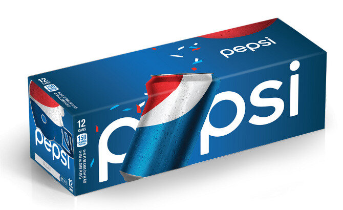 Акцент на логотипе. Упаковка PEPSI
