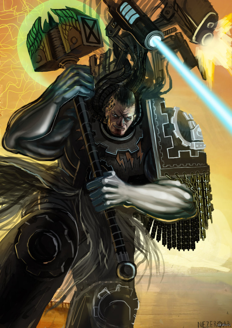 И даже здесь, когда он где-то потерял наплечник, видно, что пушки работают...