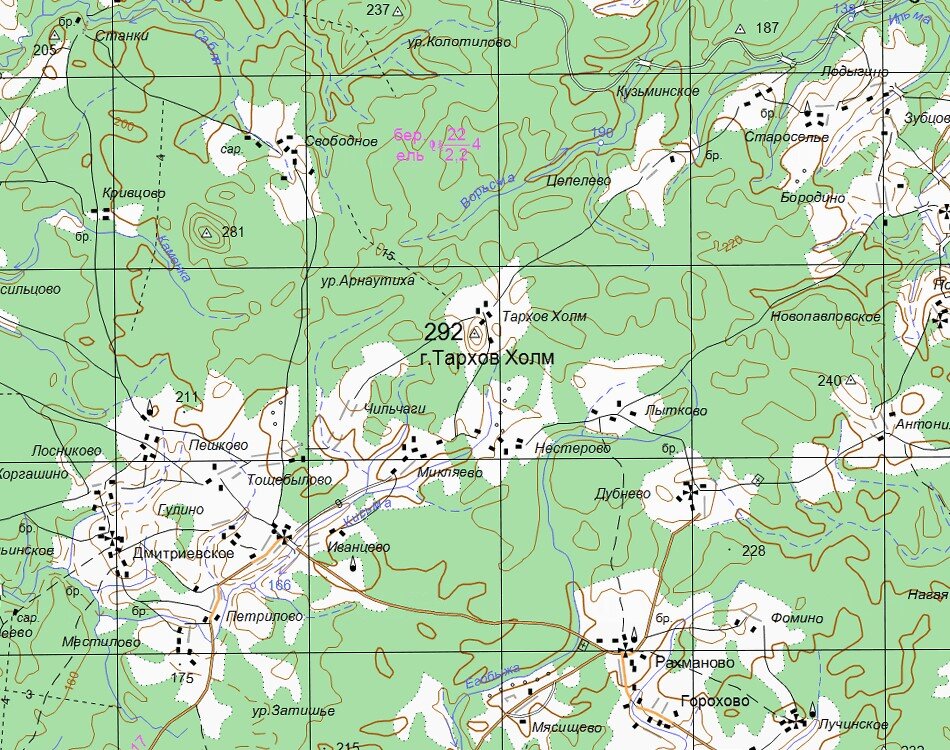 На картах ГосГисЦентра (и не только на них) Тархов холм имеет наибольшую высоту в Ярославской области