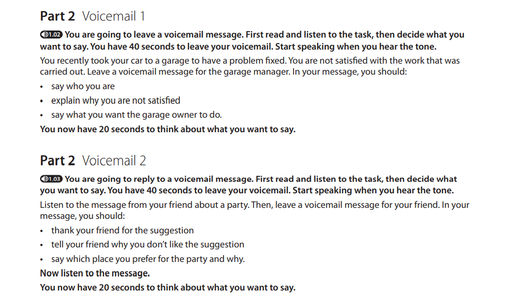 Скриншот заданий устной части для уровня В2 с сайта elt.oup.com