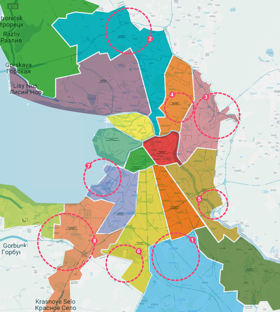 СПБ по районам. Районы СПБ на карте. Карта Санкт-Петербурга по районам. Самый большой район СПБ.