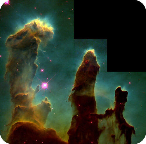    Хаббл сделал снимки из разных частей туманности