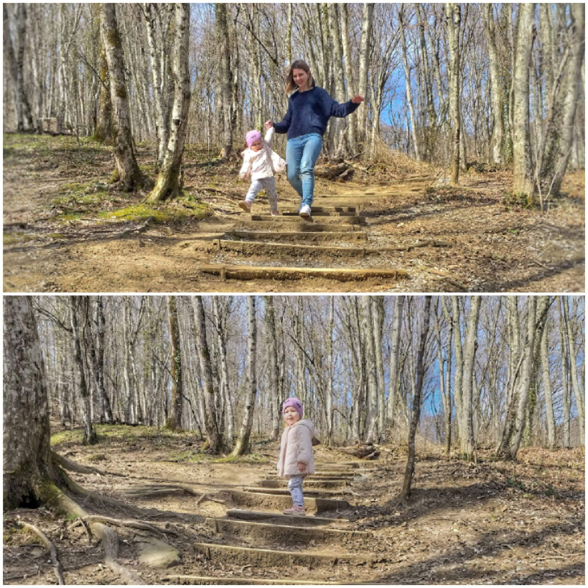 Ступени по тропе к водоадам Жане