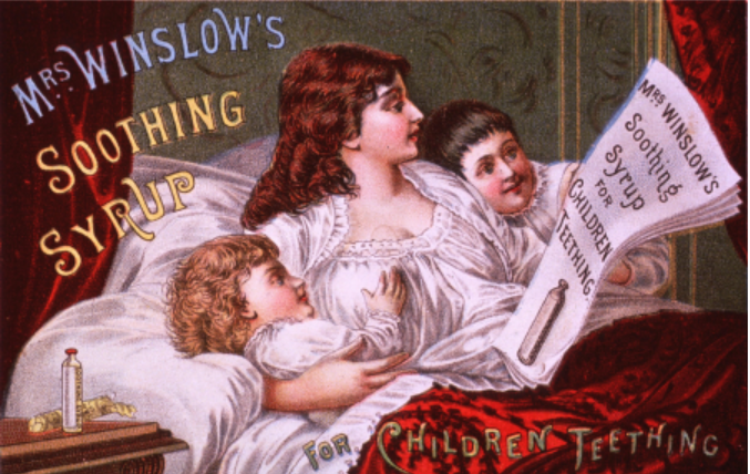 Реклама успокоительного сиропа миссис Уинслоу, 1860 год. Источник изображения: Национальная медицинской библиотека США