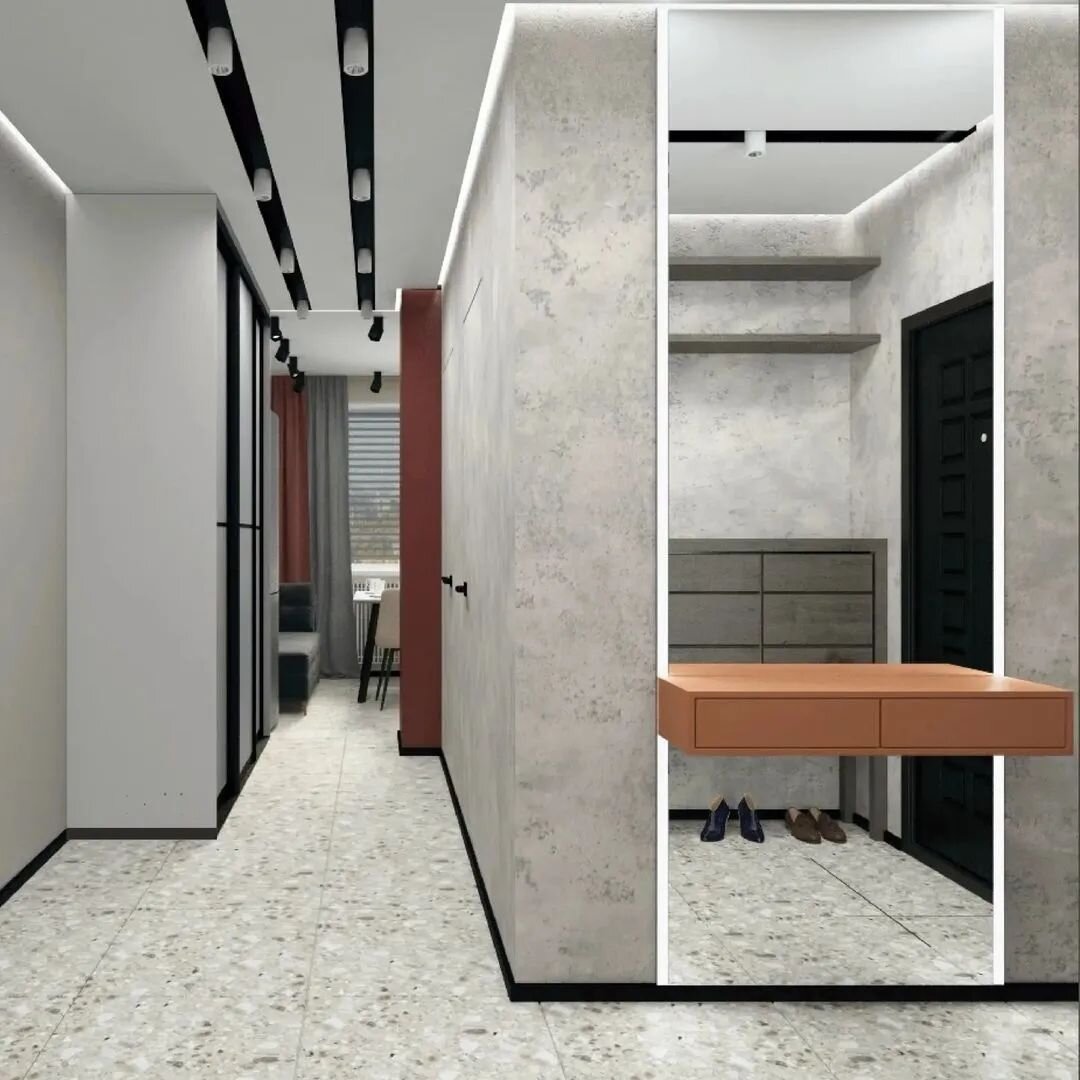 Проект прихожей с керамогранитом Terrazzo от KERRANOVA дизайнера Индиры Поповой (Валиевой)