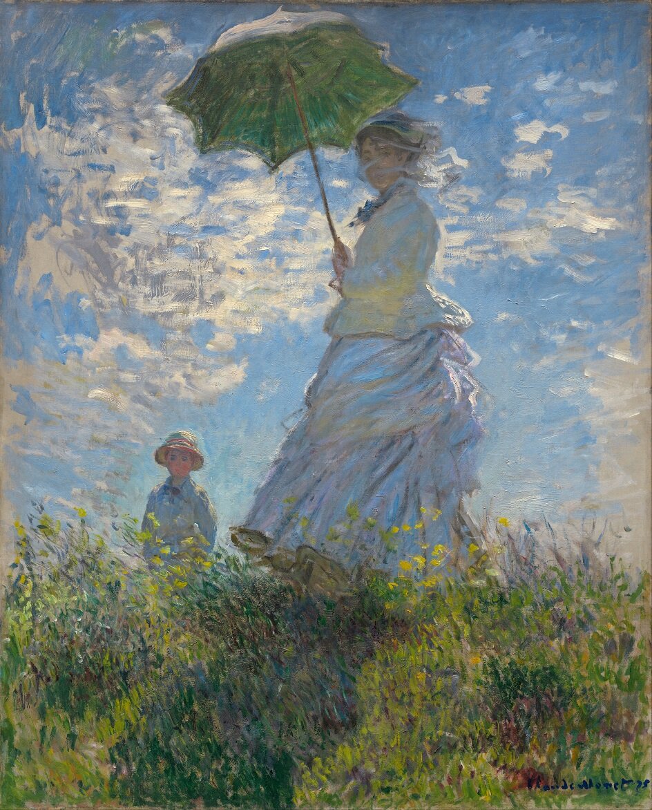 Картина маслом. «Прогулка. Дама с зонтиком» - Клод Моне, 1875 год