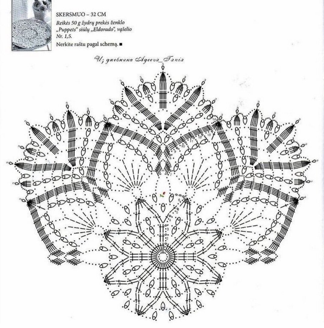 Объемные салфетки крючком со схемами