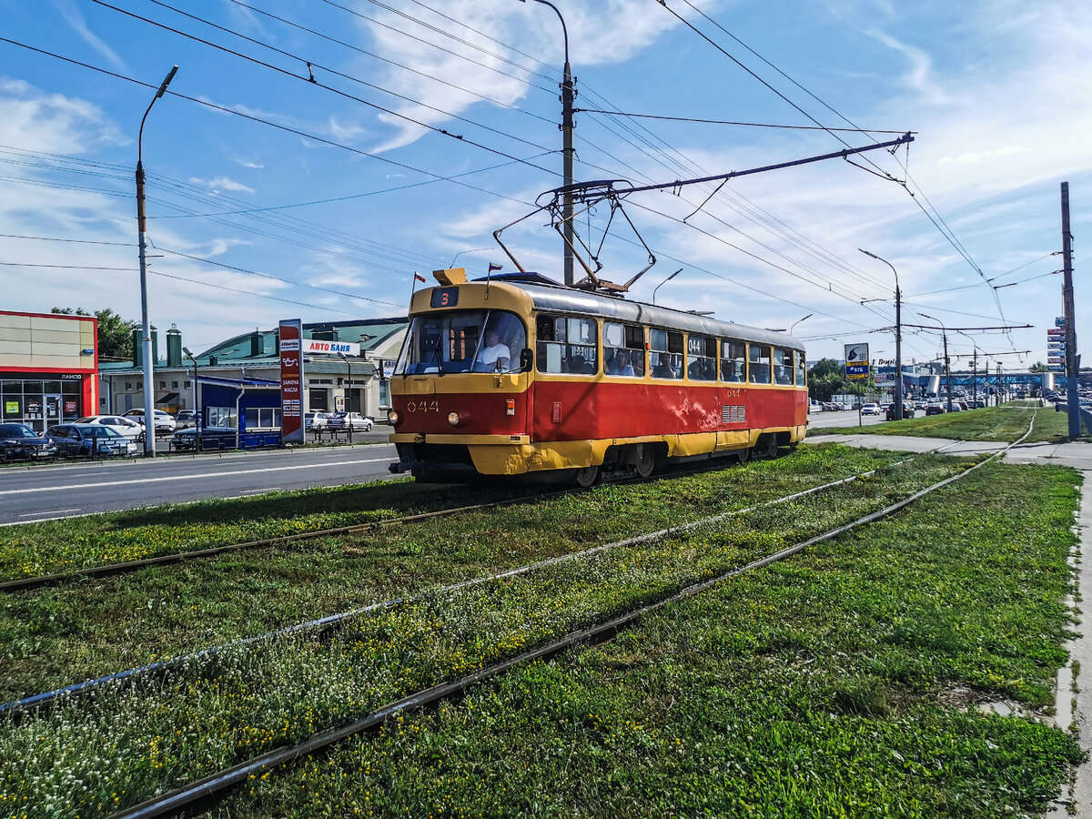 Трамвай 044 Tatra T3SU на маршруте № 3. Кромское шоссе.