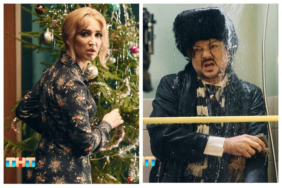     Ольга Бузова в роли Гали и Филипп Киркоров в роли Ипполита в «СамоИронии судьбы!». Фото: ТНТ