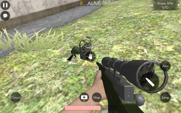Battleground's Survivor: Battle Royale 0.28Android 4.1 и вышеСКАЧАТЬ
Вторая игра — это Battleground's Survivor. Пока этот проект на очень ранней стадии разработки. Карта небольшая и довольно пустая. Стрельба реализована простенько. В качестве моделей игроков используются, похоже, стандартные ассеты из какого-нибудь Unity (скорее всего, игра сделана на этом движке). Но разработчики регулярно выпускают обновления, улучшают производительность и добавляют новые возможности. Апдейты выходят несколько раз в неделю.
В Battleground's Survivor еще малая база игроков, поэтому ждать начала матча приходится чуть ли не по 10 минут. Помимо этого, сервера довольно сильно лагают — попадать в людей без автонаведения очень сложно. Если вы заинтересованы в поддержке такого проекта и готовы ждать, когда его доработают, то попробуйте поиграть и сообщите о своем опыте в отзывах на Google Play. Может быть, ваше мнение будет полезно для разработки. В целом, Battleground's Survivor — худшая игра в подборке.
