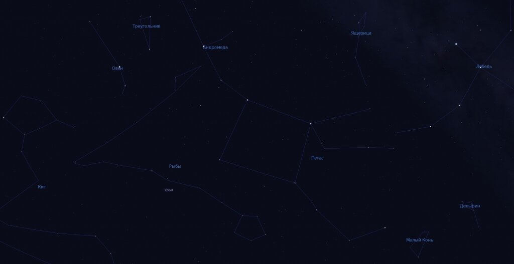 Вид созвездия в программе планетарий