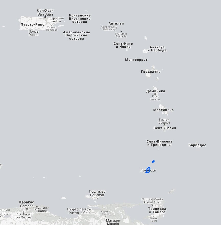 Гренада на юго-востоке Карибского моря.