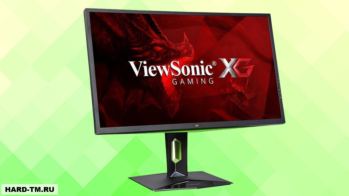 Игровой монитор зелёный. Надпись 144hz.