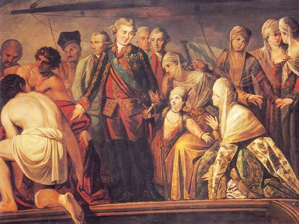  Неизвестный художник. «Граф Алексей Григорьевич Орлов после Чесменского боя». Вторая половина XVIII века.ГТГ
