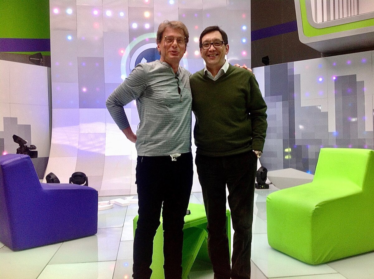 После интервью в студии 