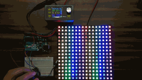 Эффект DemoReel100 из примеров библиотеки FastLed