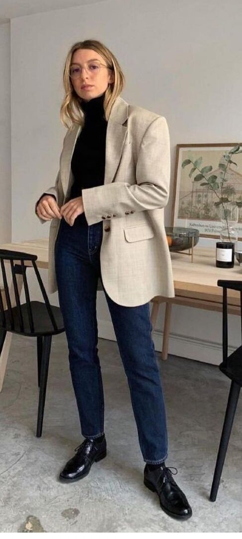 Водолазка под блейзер