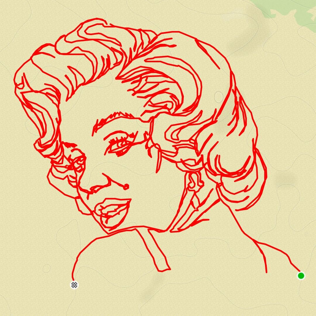 GPS-рисунок Мэрилин Монро в пустыне