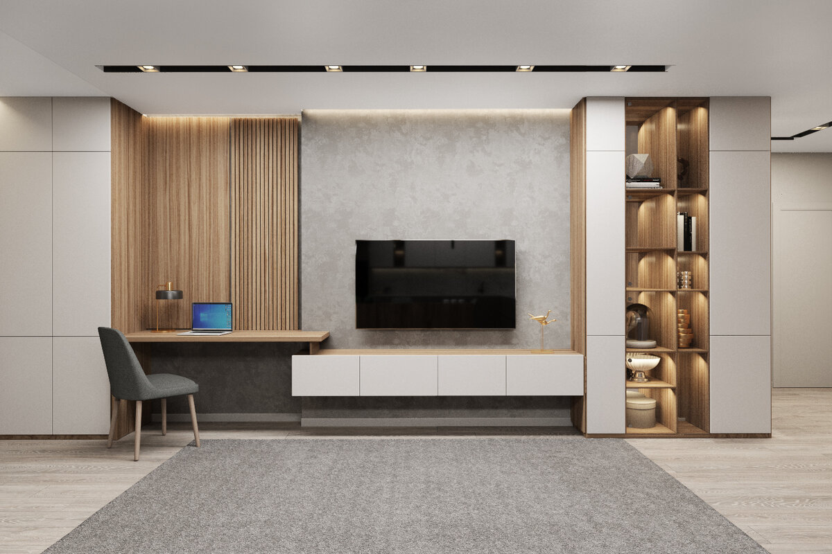 Гостиная. Проект dsgn.tmn. (ЖК "Правобережный", г. Тюмень).