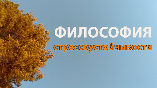 Философия стрессоустойчивости