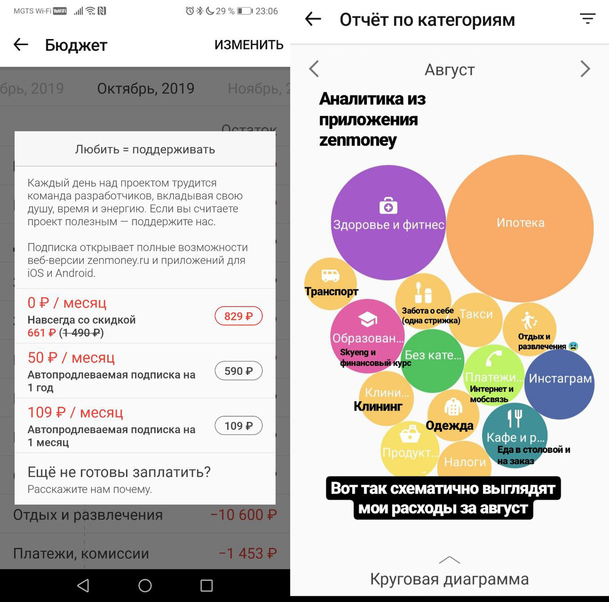 Вот так выглядит интерфейс zenmoney