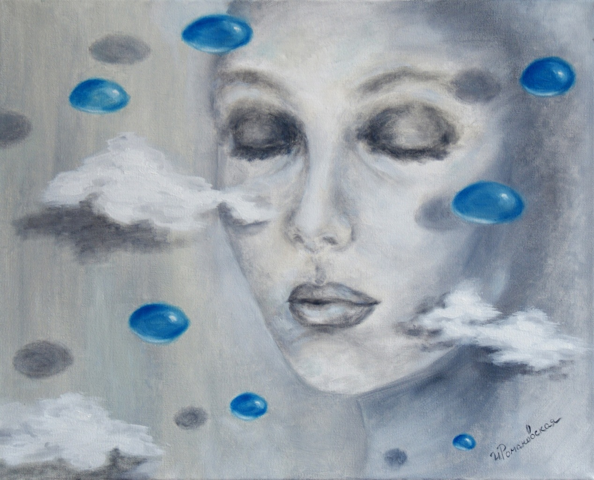 "Там где начинается дождь",  холст, масло, художник Ирина Романовская