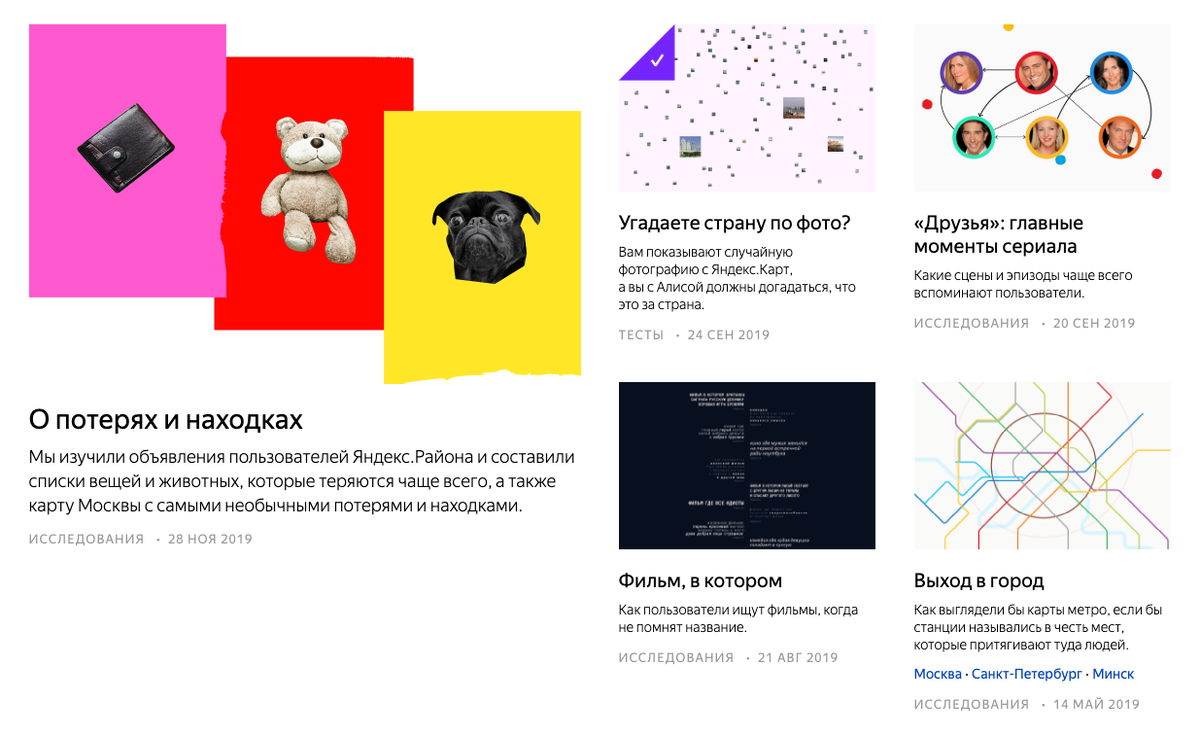 Исследования Яндекса — https://yandex.ru/company/researches