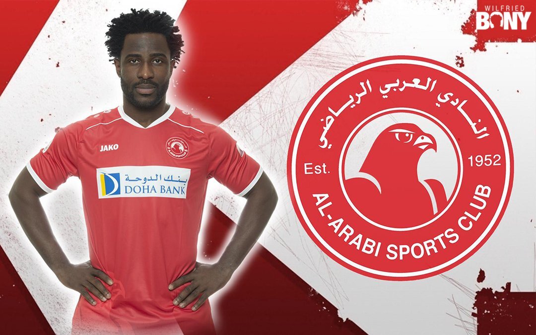 Вильфрид Бони на презентации в качестве игрока "Аль-Араби". Источник - twitter