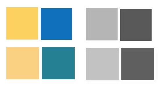 Цветовой контраст слева и его тоновой контраст справо.