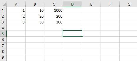 Пример Excel