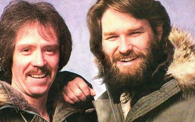 Курт Рассел и Джон Карпентер на съёмках фильма ужасов "Нечто", 1982