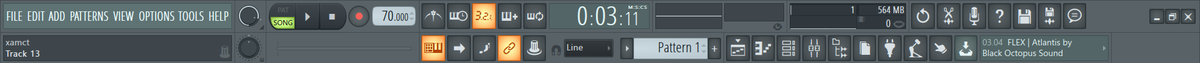 Верхняя панель FL Studio.