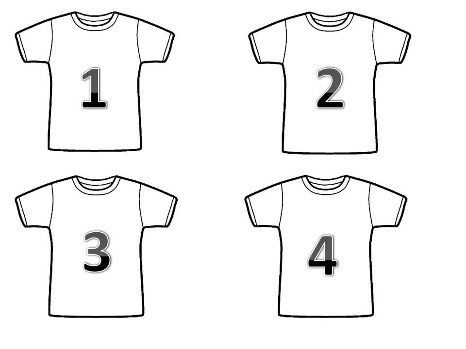 карточки-футболки с цифрами