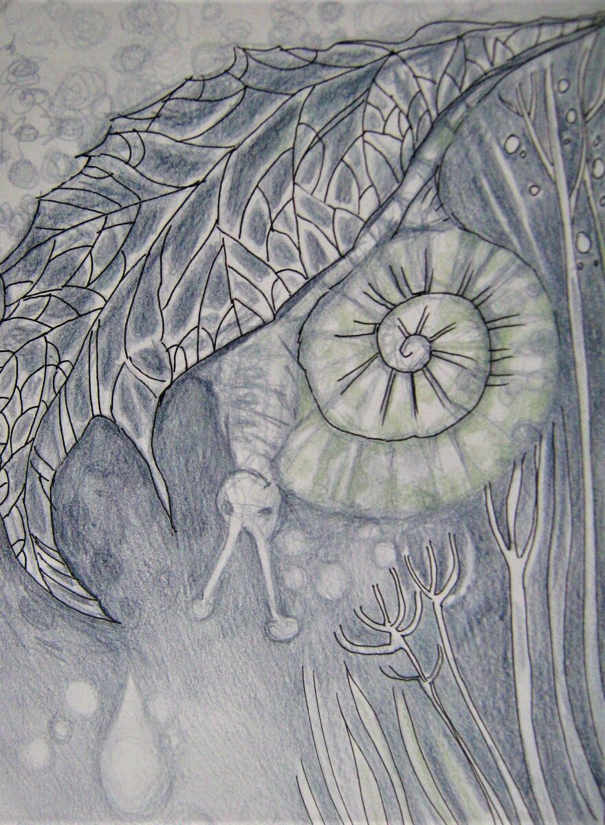 День 12. Тема рисунка - "Скользкий". Рисунок автора.