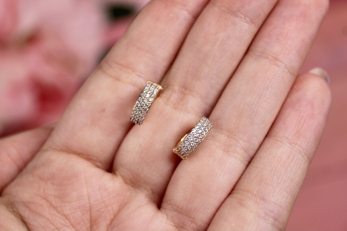 Артикул сережек 93452, коллекция Я прекрасна, розовое золото 585 пробы, вставка из фианитов