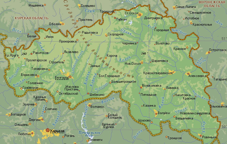 Сколько километров до валуек белгородская область. Географическая карта Белгородской области. Карта Белгородской области граница с Украиной. Белгородская область на карте границы. Карта Белгорода и Белгородской области границы с Украиной.