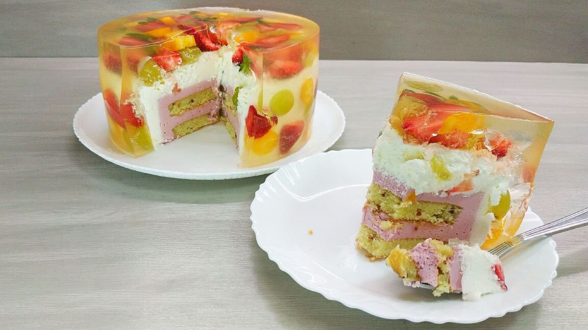 Торт ЖЕЛЕЙНЫЙ С клубникой и муссом